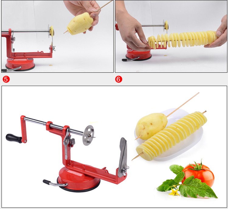 Handheld Easy Potato Spiral Cutter and Tornado Fries Maker (6-Piece Set)